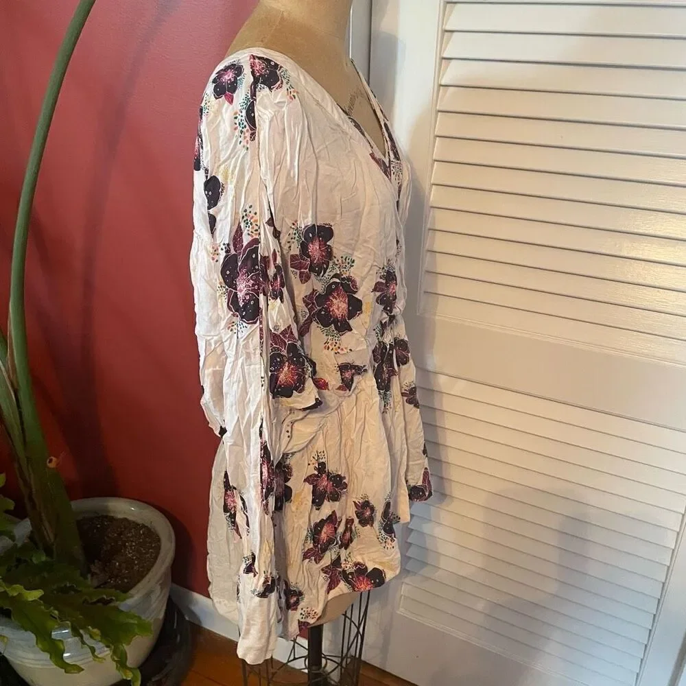 FREE PEOPLE | tuscan dreams floral bell sleeve tunic S/M - Picture 6 of 12